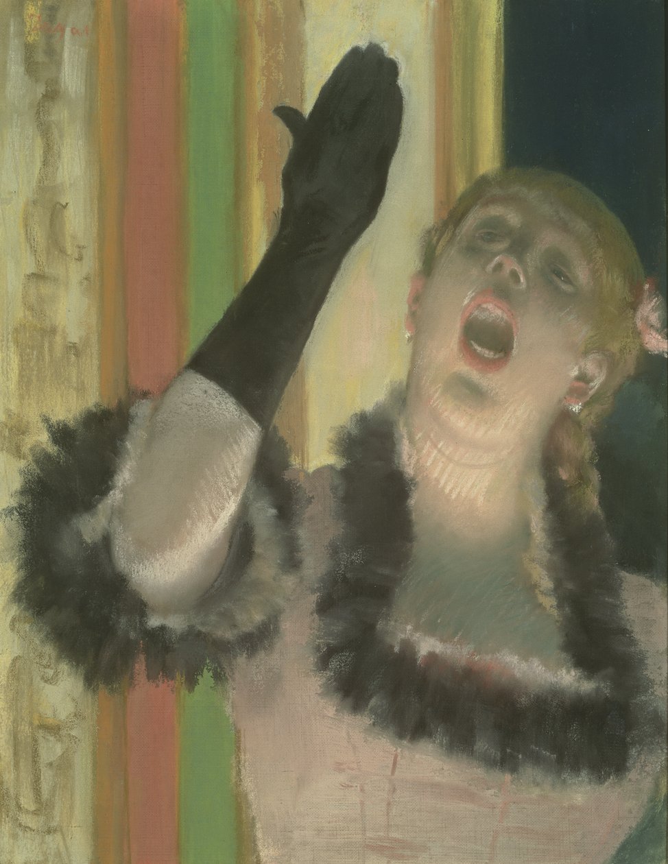 Cafe Singer, ok.1878 (pastel na płótnie) autorstwa Edgar Degas