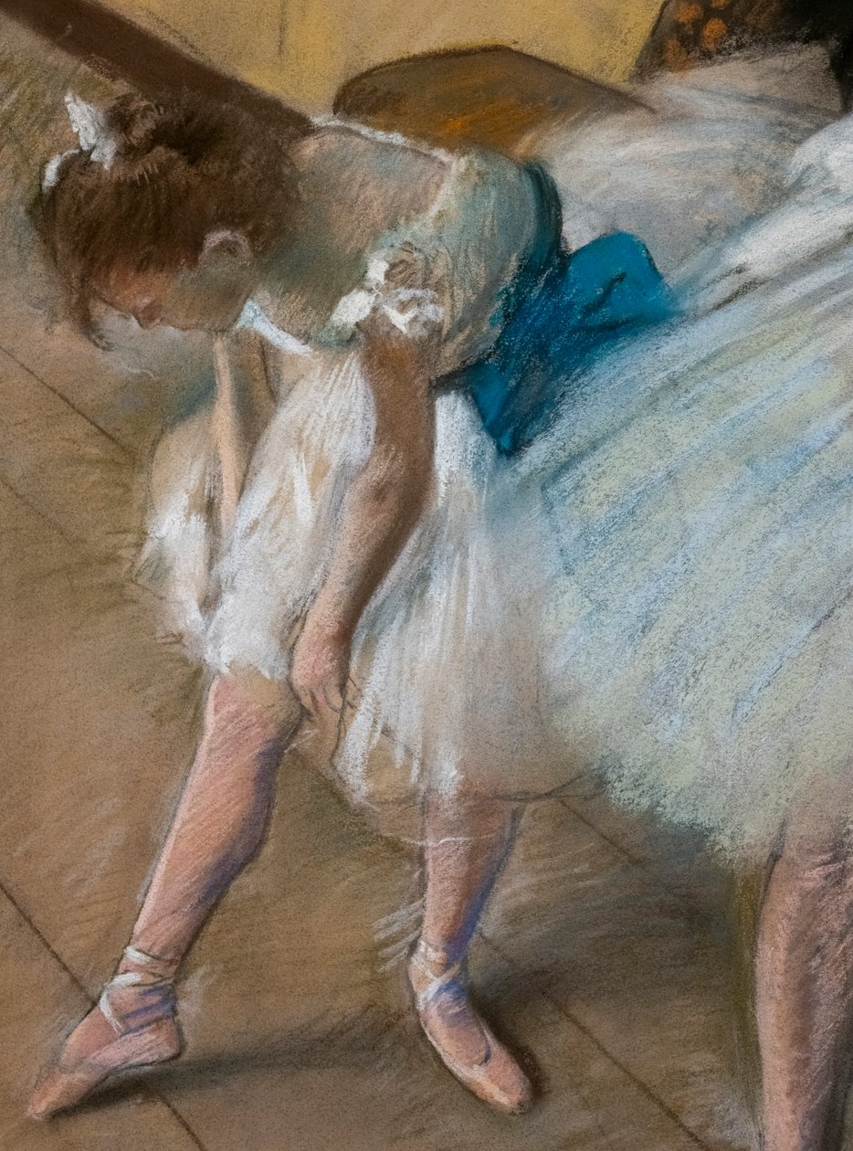 Egzamin z tańca (szczegóły). 1880. Pastel na papierze. autorstwa Edgar Degas