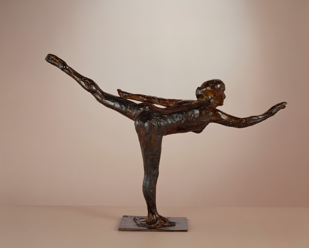 Tancerz: Arabeska na prawej nodze, lewa ręka w linii, c. 1877-1885oddanych ok. 1919-1931. autorstwa Edgar Degas