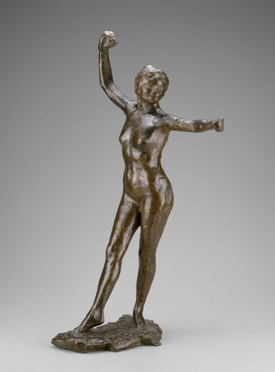 Tancerka gotowa do tańca, prawa stopa wysunięta do przodu autorstwa Edgar Degas