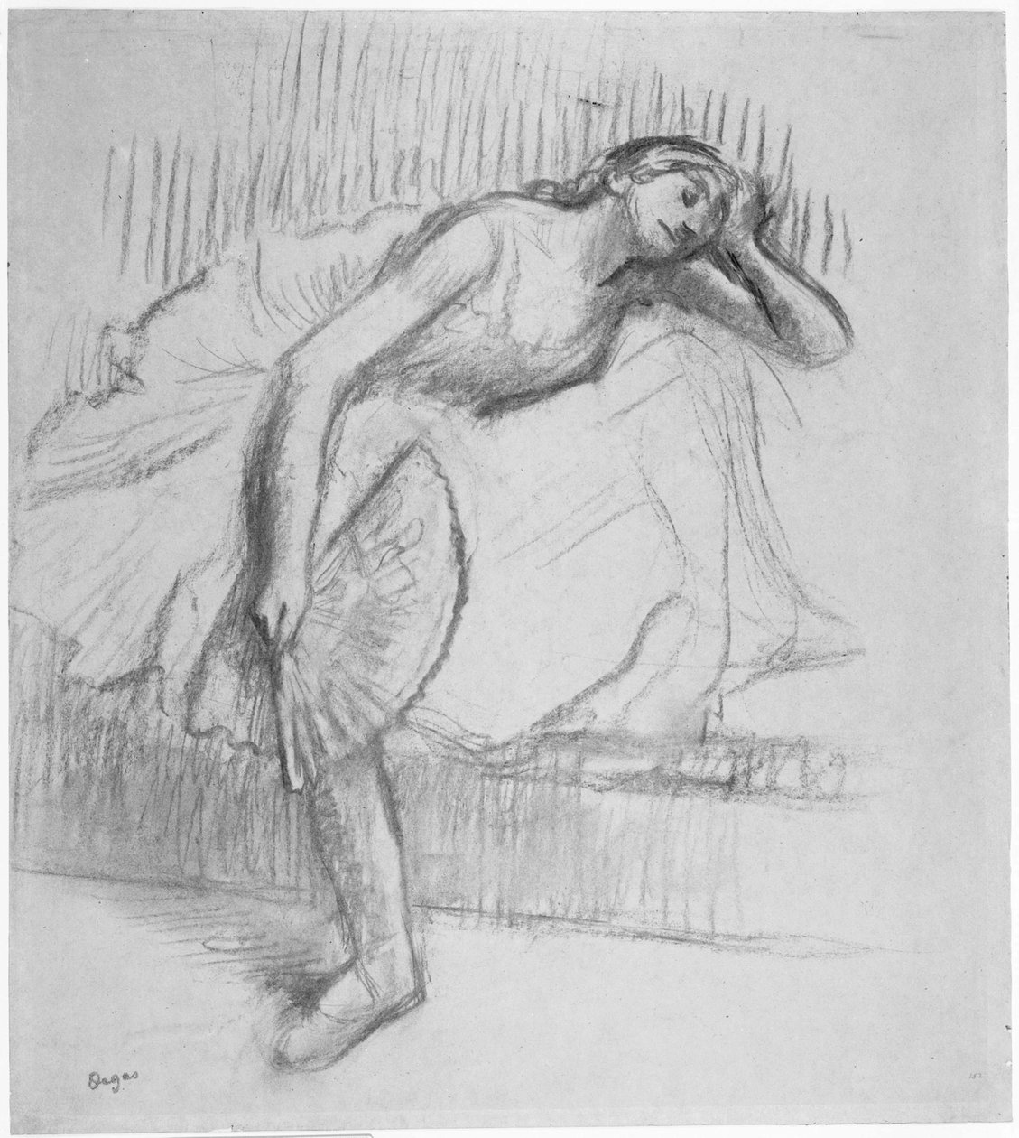 Tancerz odpoczywa z wentylatorem autorstwa Edgar Degas