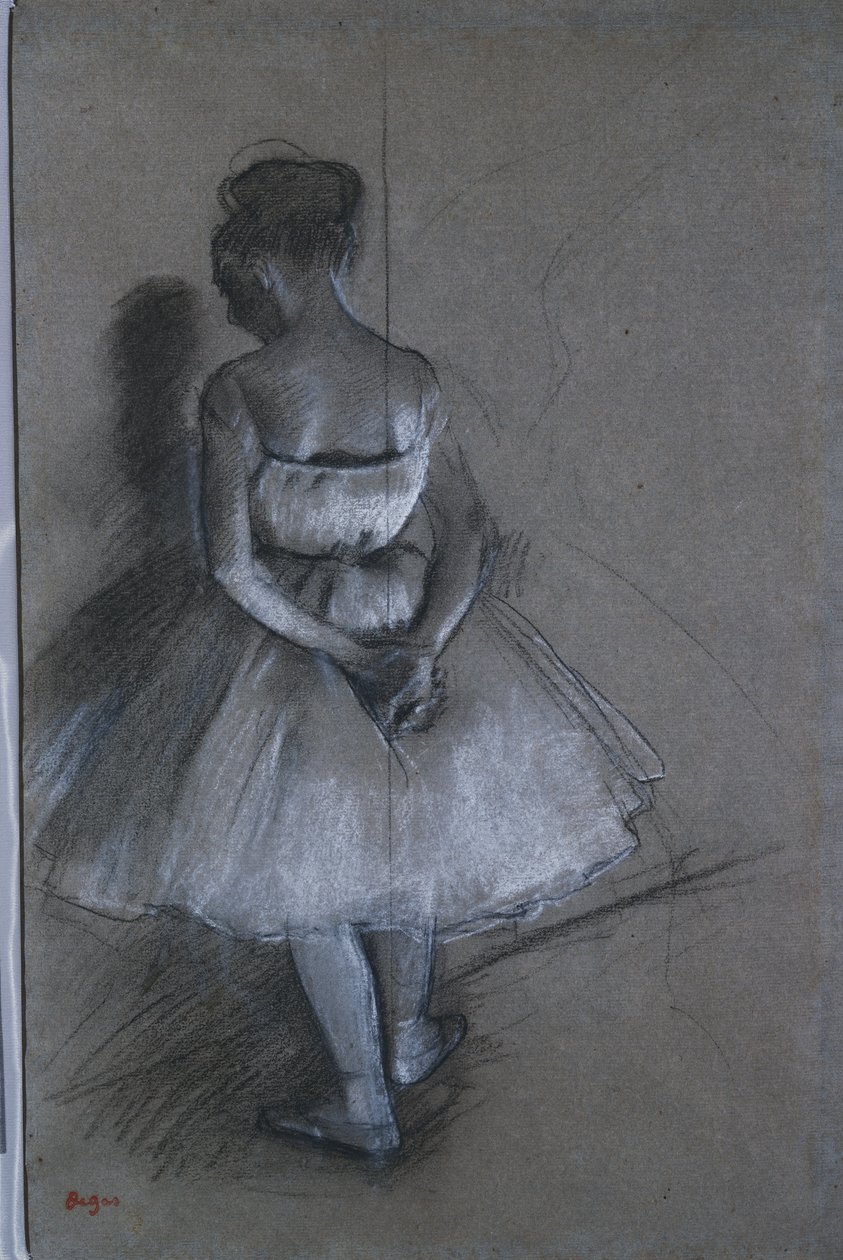 Tancerka stojąca z rękami skrzyżowanymi za plecami, 1874 autorstwa Edgar Degas