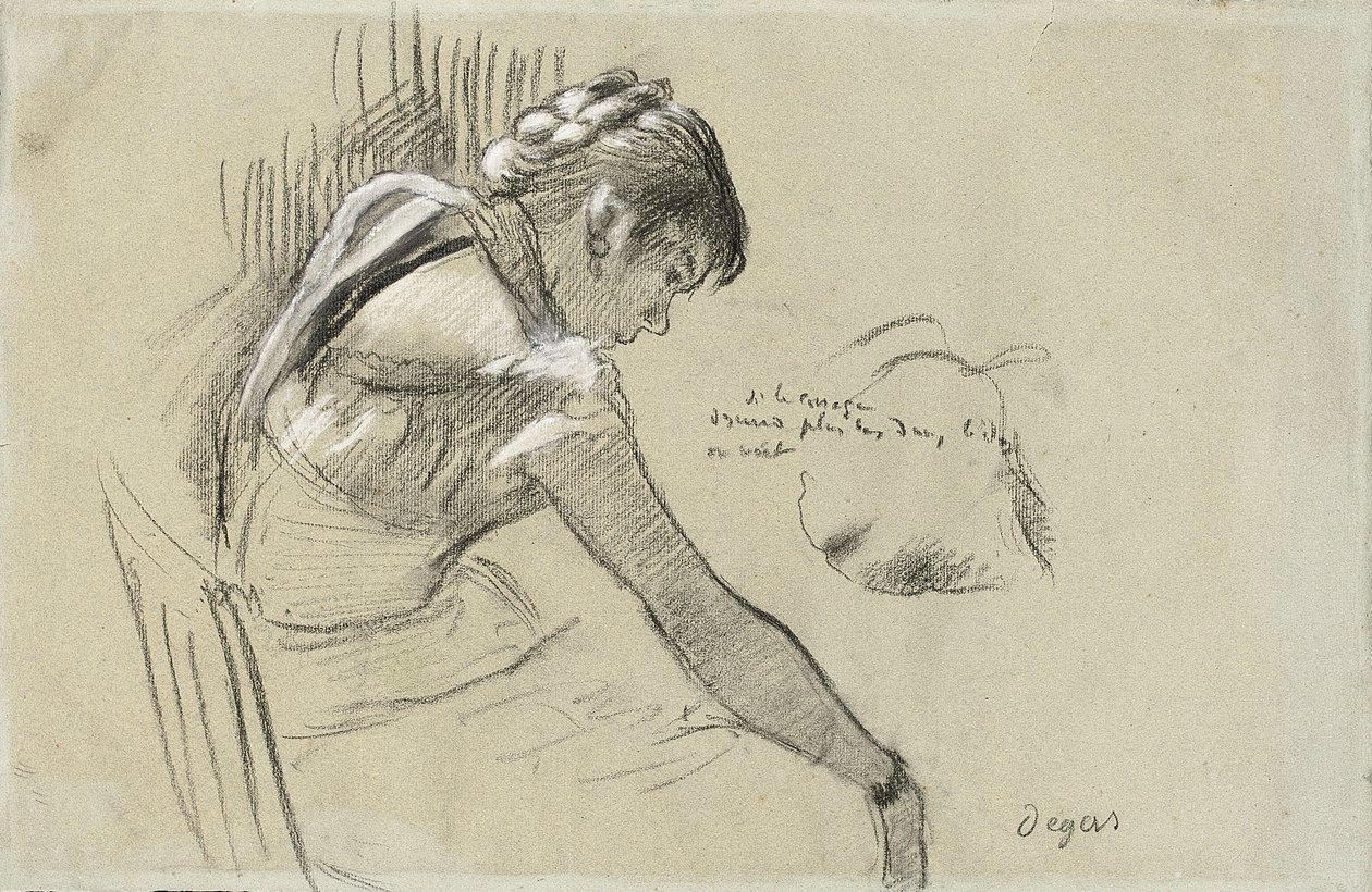 Tancerka w spoczynku; Odpoczywająca tancerka, 1879 autorstwa Edgar Degas