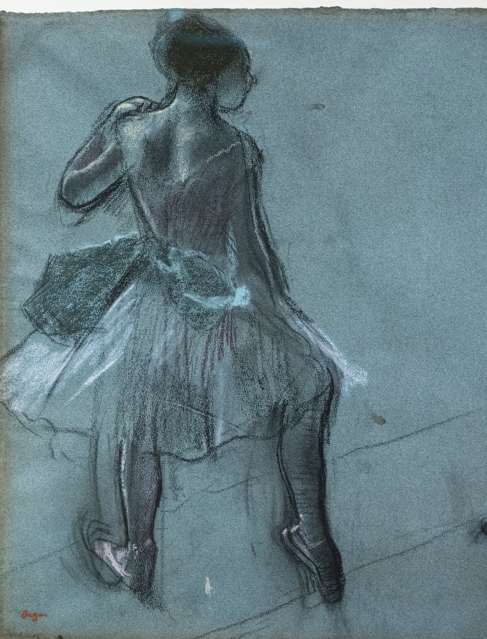 Tancerka z tyłu i trzy studia stóp (szczegół). Około 1878 r. Węgiel i pastel na papierze autorstwa Edgar Degas