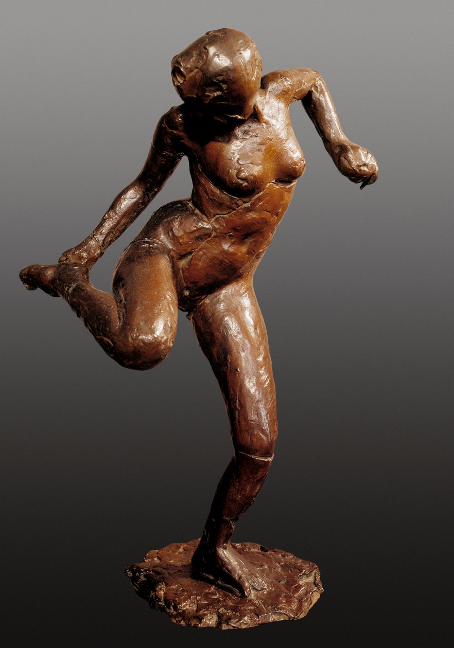 Tancerka trzymająca się za stopę, rzeźba Edgara Degas autorstwa Edgar Degas