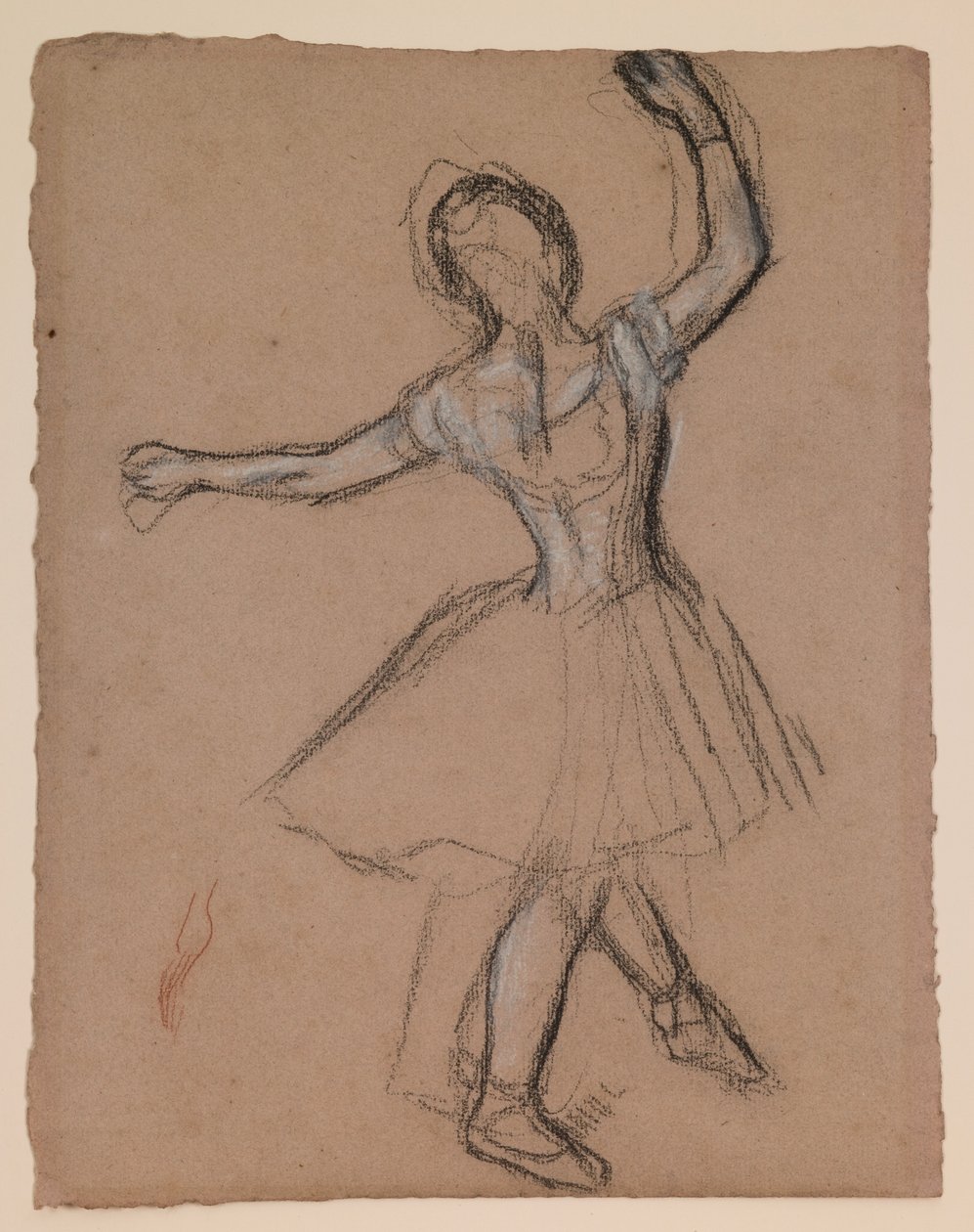Tancerka na scenie i w ruchu, ok. 1880-85 (biała, czarna i czerwona kreda) autorstwa Edgar Degas