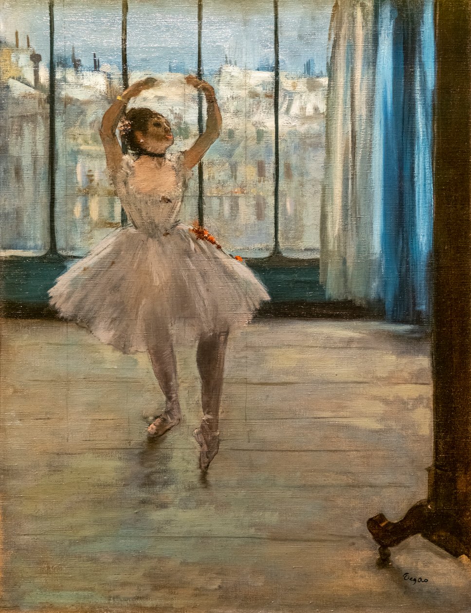 Tancerz pozujący w domu fotografa (1874). Olej na płótnie. autorstwa Edgar Degas