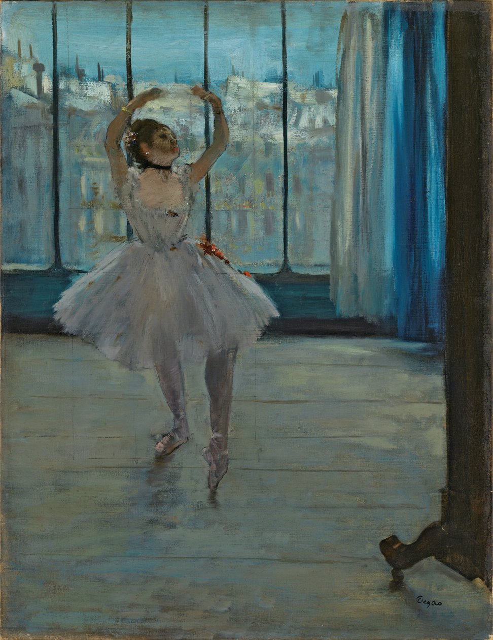 Tancerka pozująca fotografowi (Tancerka przed oknem) autorstwa Edgar Degas