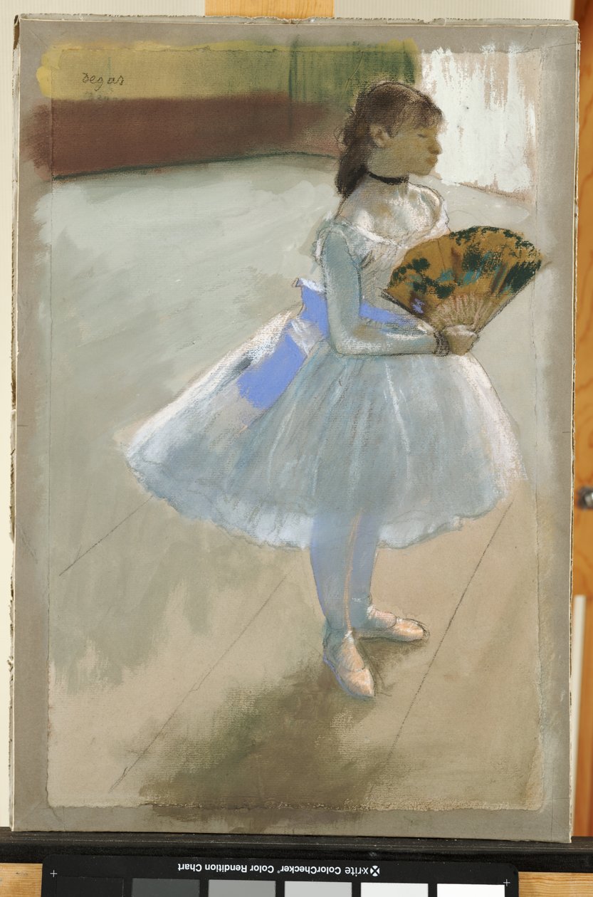 Tancerka z wachlarzem, ok.1879 (pastel na papierze) autorstwa Edgar Degas