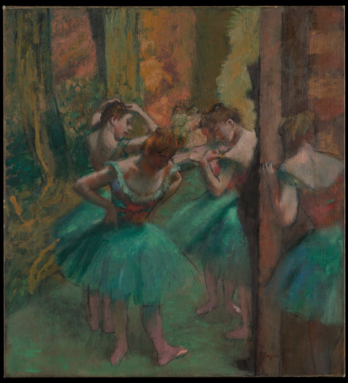 Tancerze, różowi i zieloni autorstwa Edgar Degas