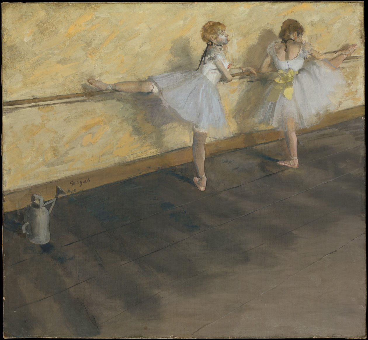 Tancerze ćwiczący przy drążku autorstwa Edgar Degas