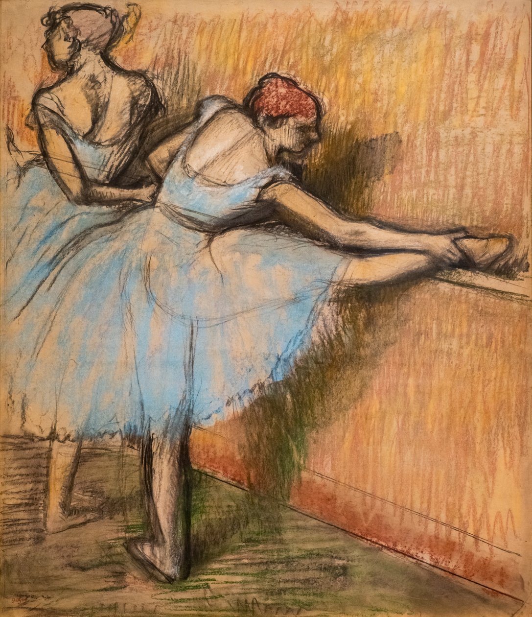 Tancerze na czele. Około 1900. Węgiel i pastel na kalce klejącej w całości na tekturze. autorstwa Edgar Degas