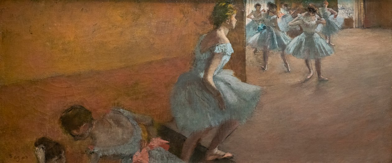 Tancerze wspinający się po schodach. W latach 1886-1888. Olej na płótnie. autorstwa Edgar Degas