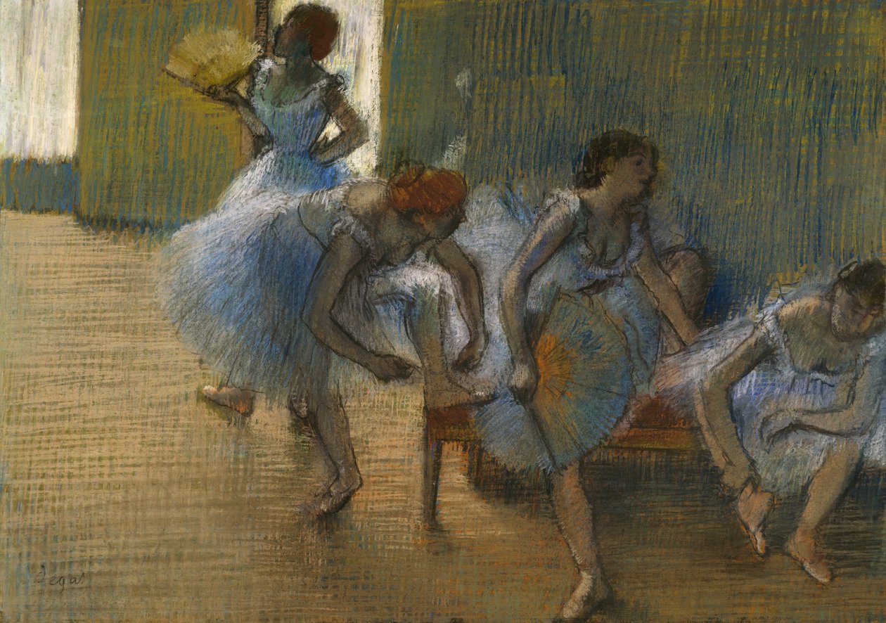 Tancerze na ławce, ok. 1898 (pastel na papierze) autorstwa Edgar Degas
