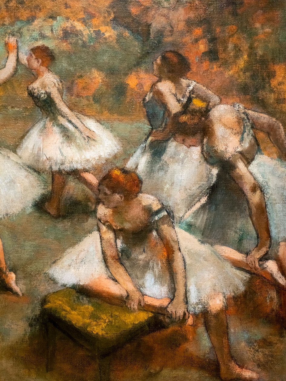 Tancerze na scenie (detal). Około 1889-1894. Olej na płótnie. autorstwa Edgar Degas