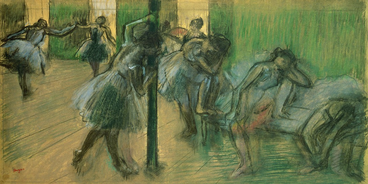 Próby tancerzy (pastel) autorstwa Edgar Degas