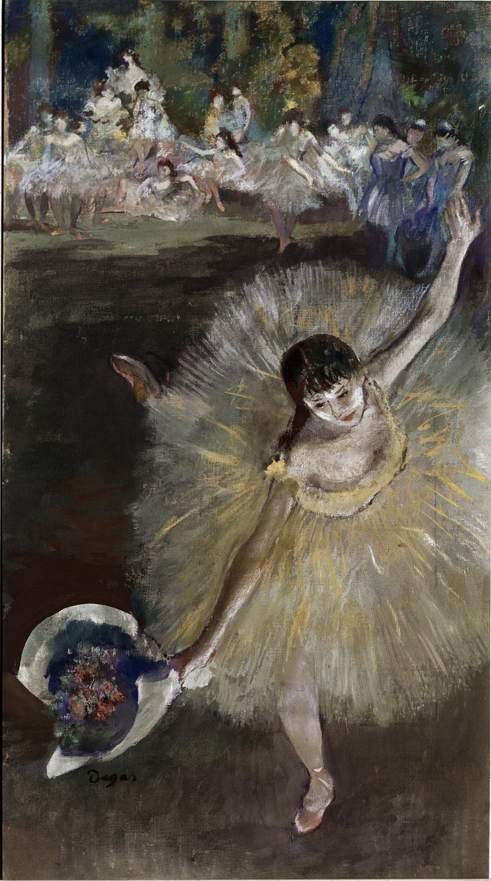 Tańcząca dziewczyna (olej na płótnie autorstwa Edgar Degas