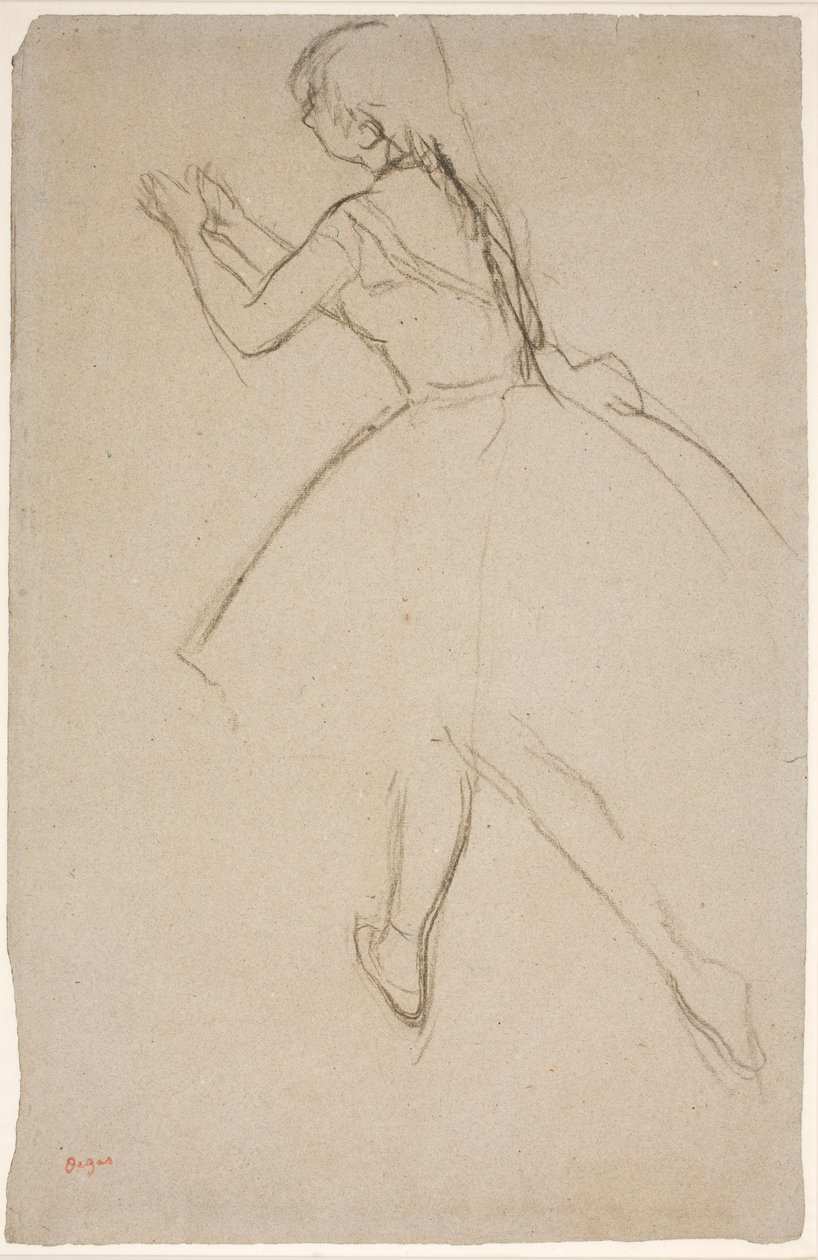 Tańce w pozycji chodu z wyciągniętymi ramionami autorstwa Edgar Degas
