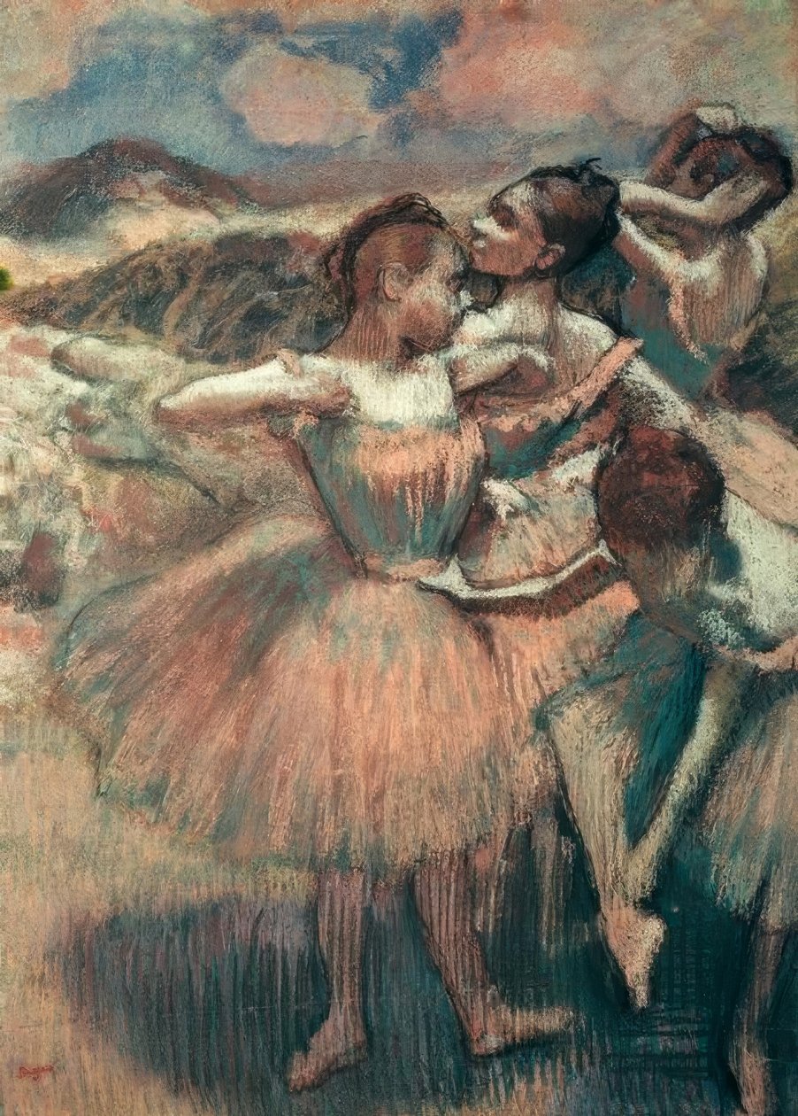 Tancerze, spódnice łososiowe autorstwa Edgar Degas