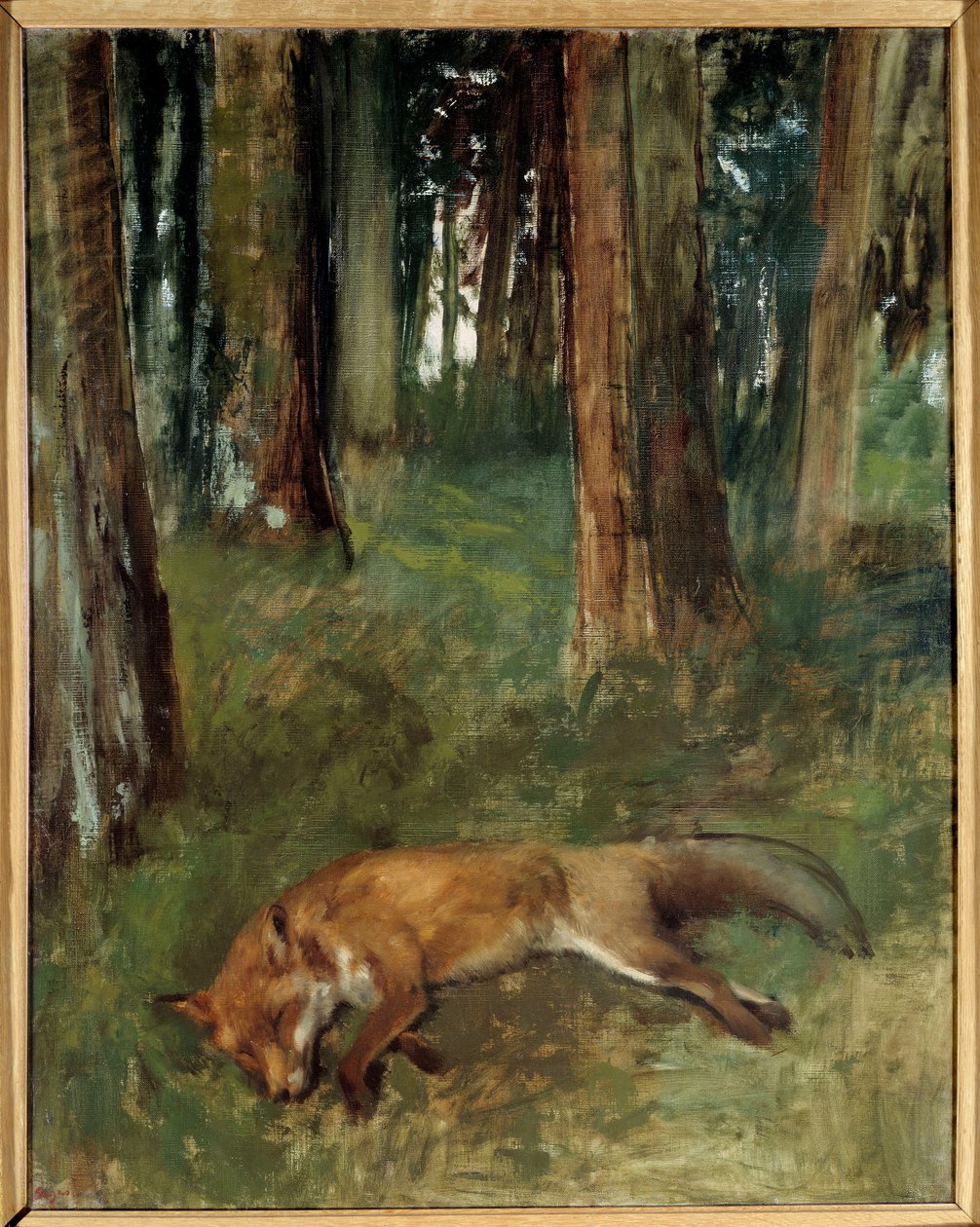 Martwy lis w drewnie Obraz Edgara Degasa (1834-1917) XIX w. Słońce. 0,92x0,63 m Rouen, Musee des Beaux Arts autorstwa Edgar Degas