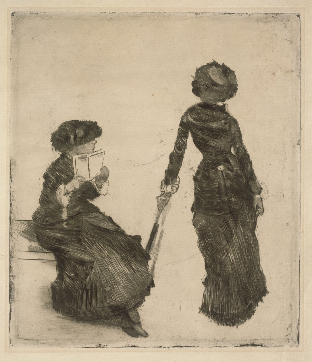 Malarka Mary Cassatt w Luwrze, kolekcja starożytności autorstwa Edgar Degas