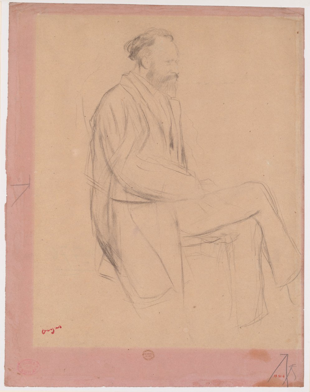 Édouard Manet, „Siedząca, profil z prawej strony” autorstwa Edgar Degas