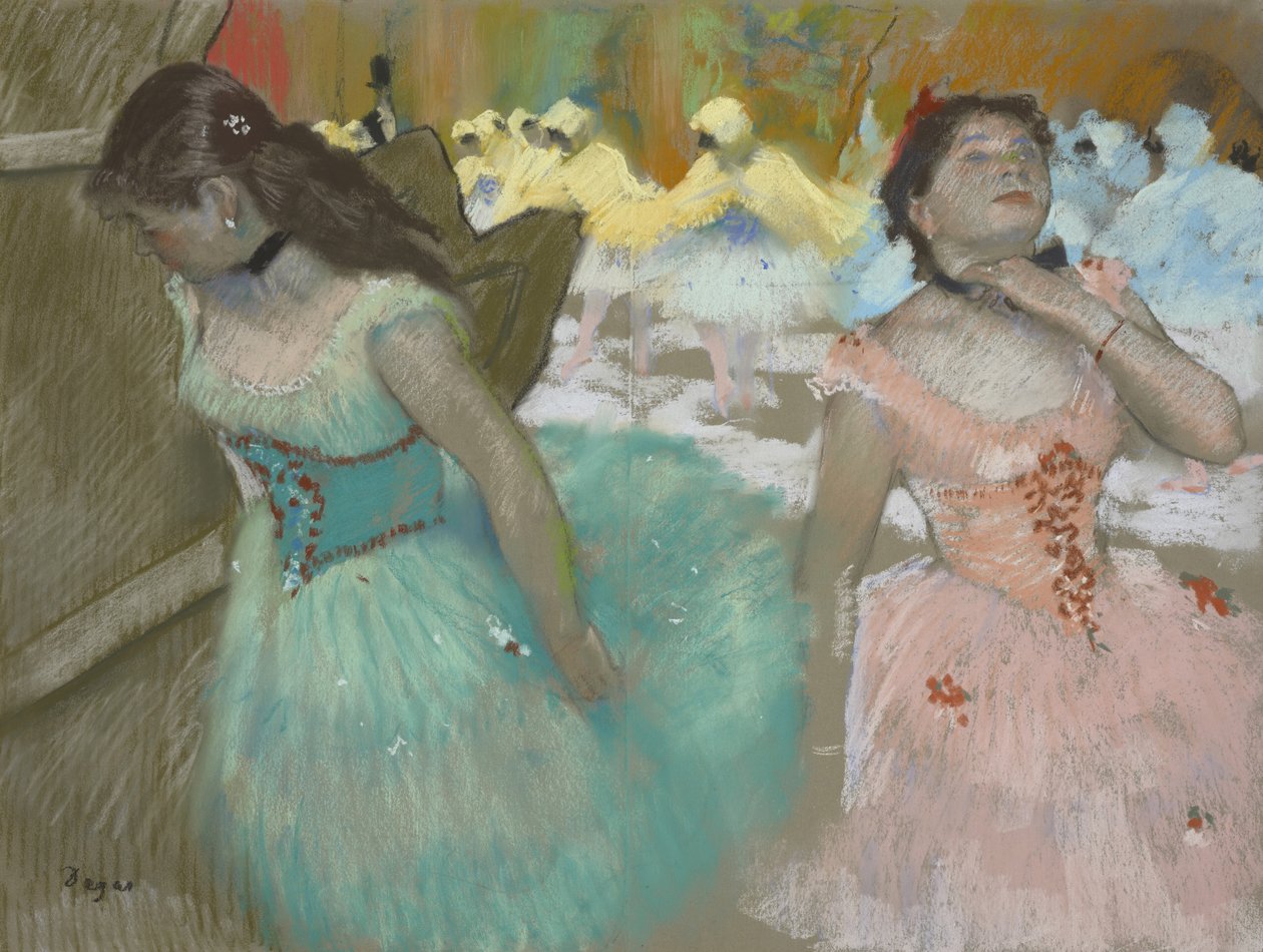 Wejście zamaskowanych tancerzy, ok.1879 autorstwa Edgar Degas
