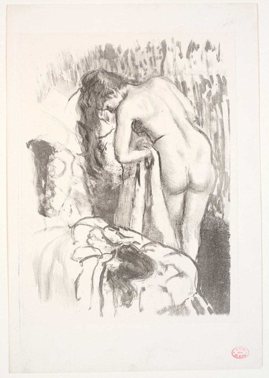 Naga kobieta stojąca w toalecie autorstwa Edgar Degas