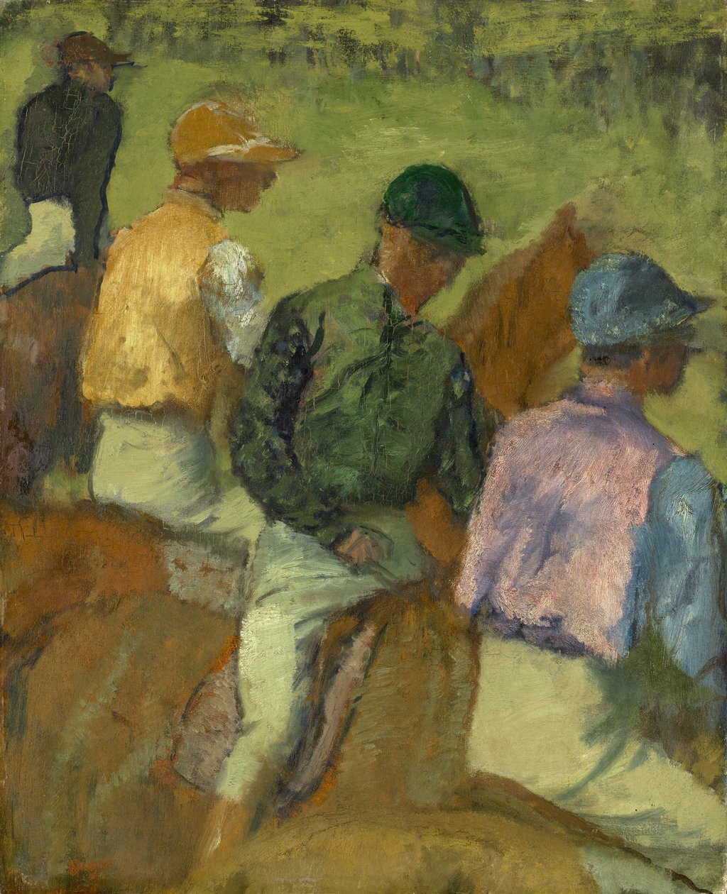 Czterech dżokejów, 1889 autorstwa Edgar Degas