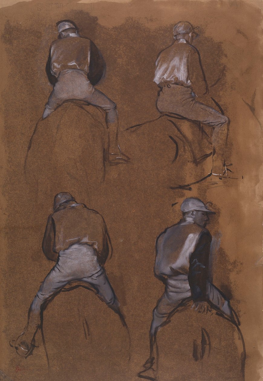 Cztery badania dżokeja autorstwa Edgar Degas