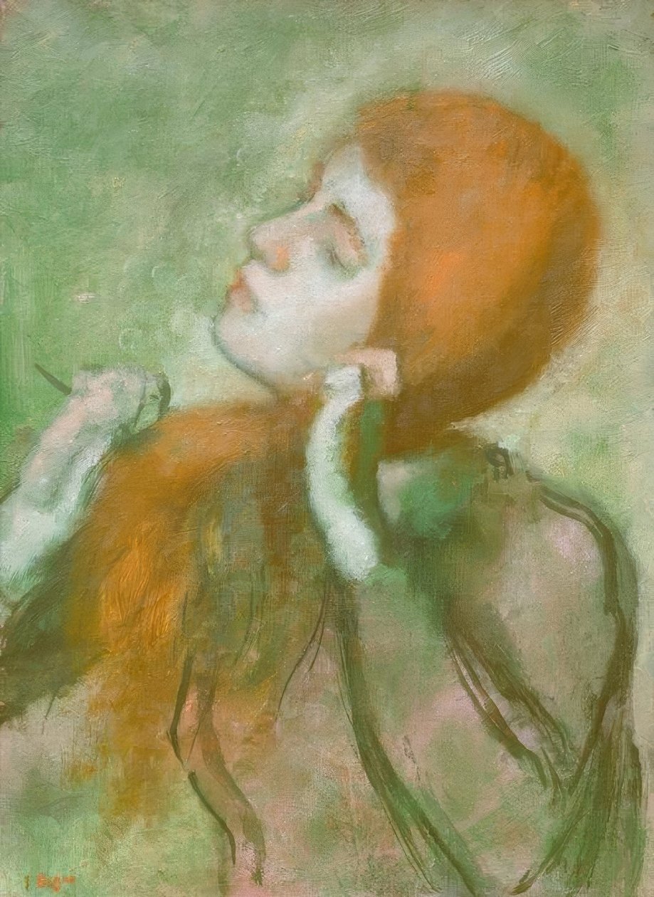 Czesanie kobiety autorstwa Edgar Degas
