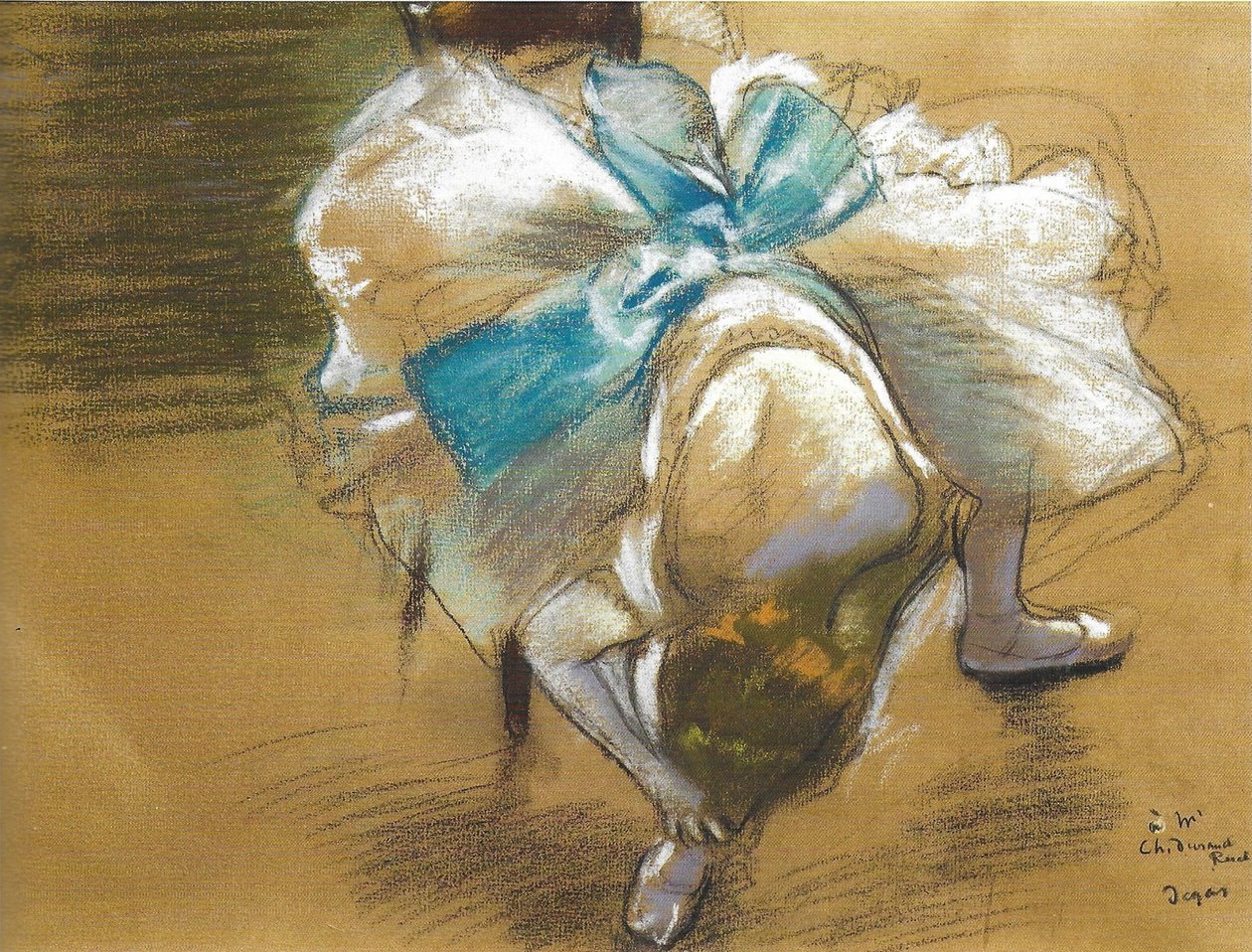 Francuski: Tancerka ponownie zakłada pantofel autorstwa Edgar Degas