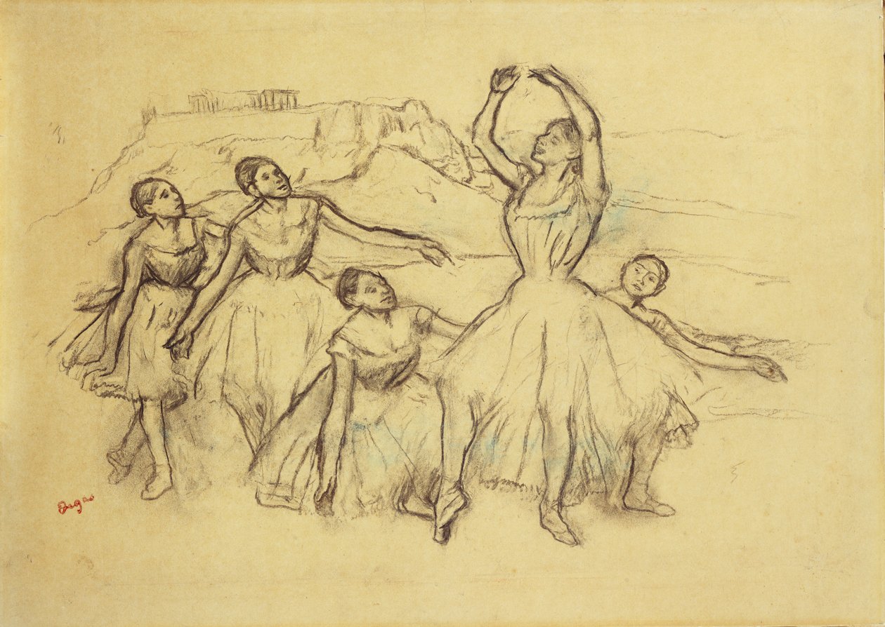 Grupa Tancerzy, ok. 1890-95 autorstwa Edgar Degas
