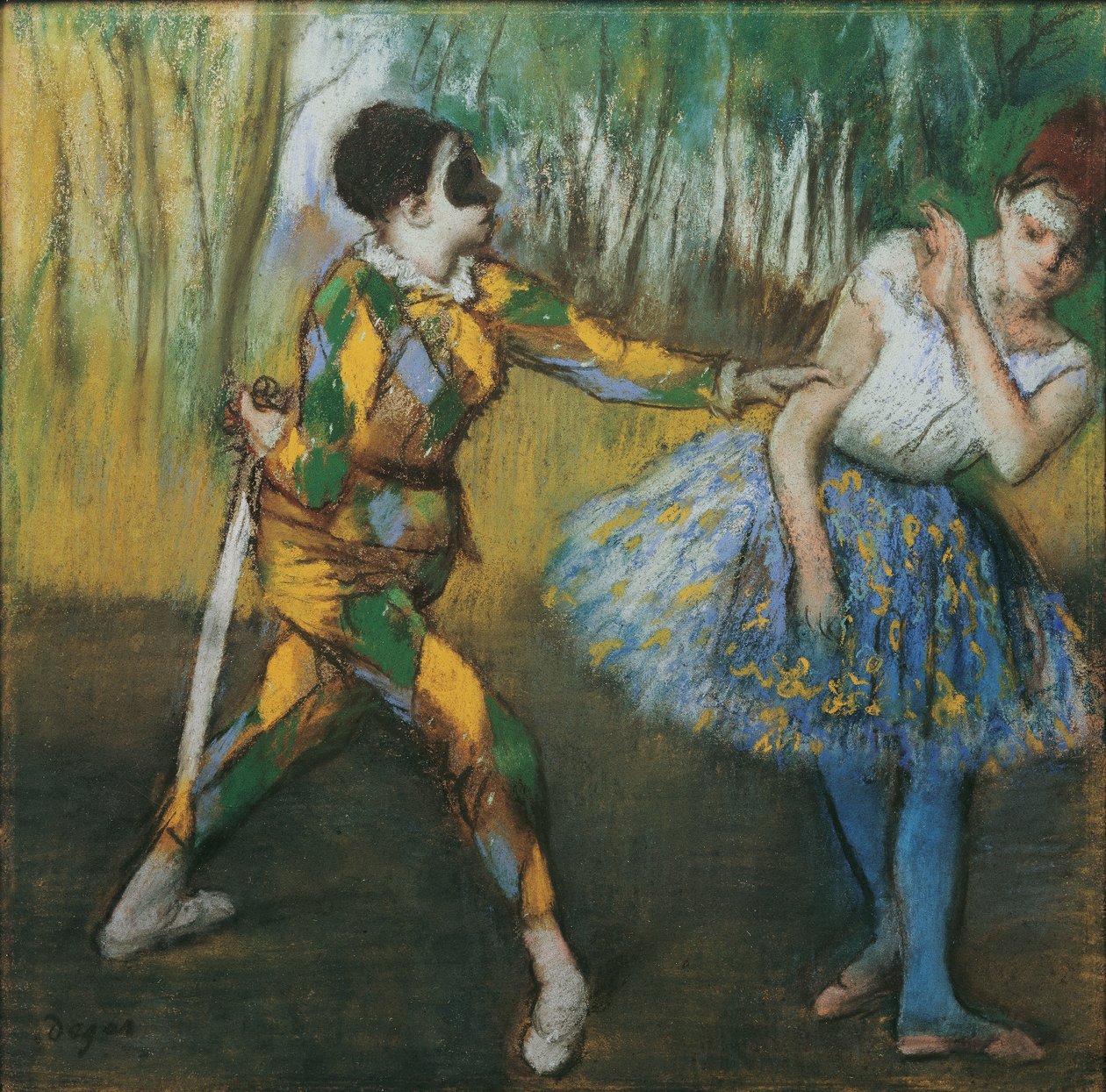 Arlekin i Colombine autorstwa Edgar Degas