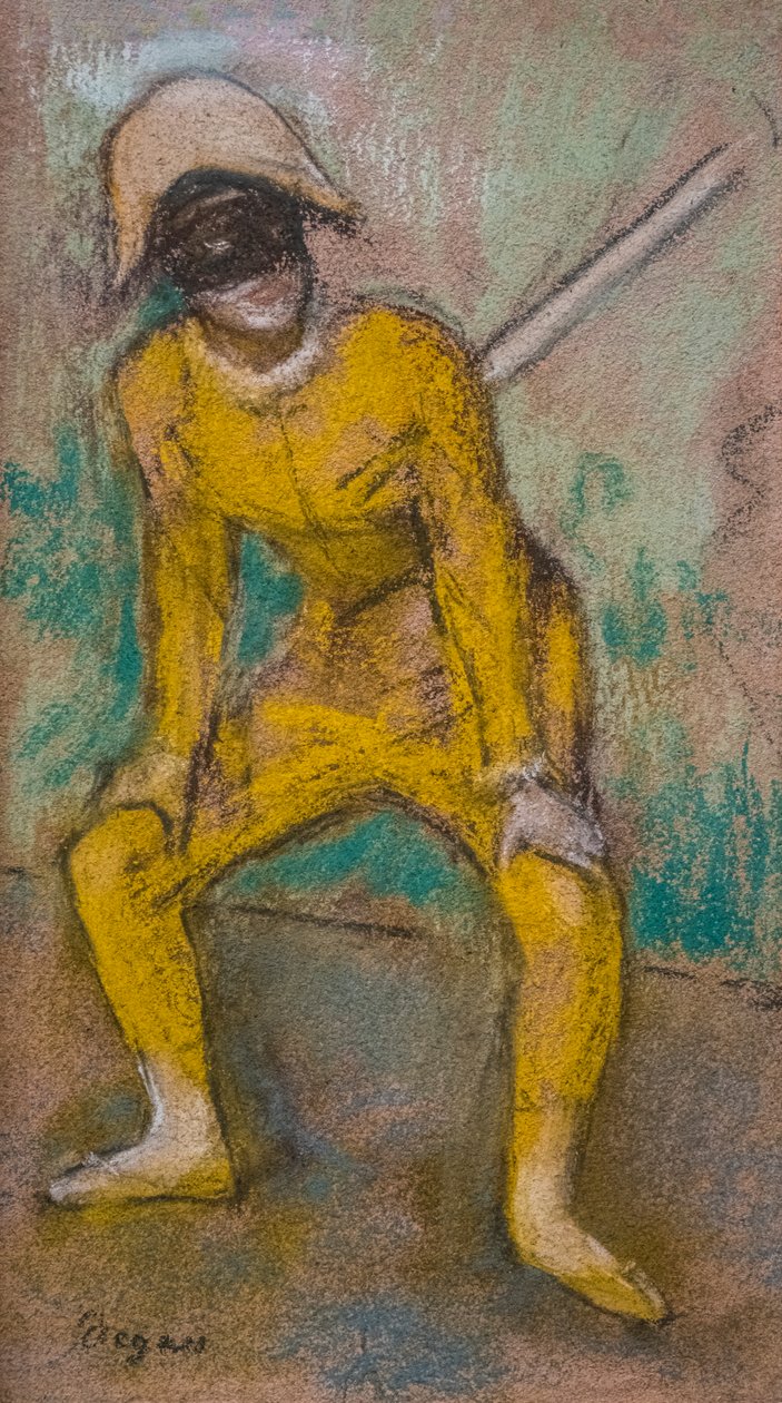 Arlekin. Około 1884. Pastel na papierze. autorstwa Edgar Degas