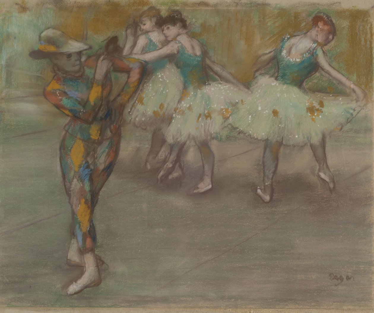 Taniec Arlekinów, ok. 1890 (pastel na tekturze) autorstwa Edgar Degas