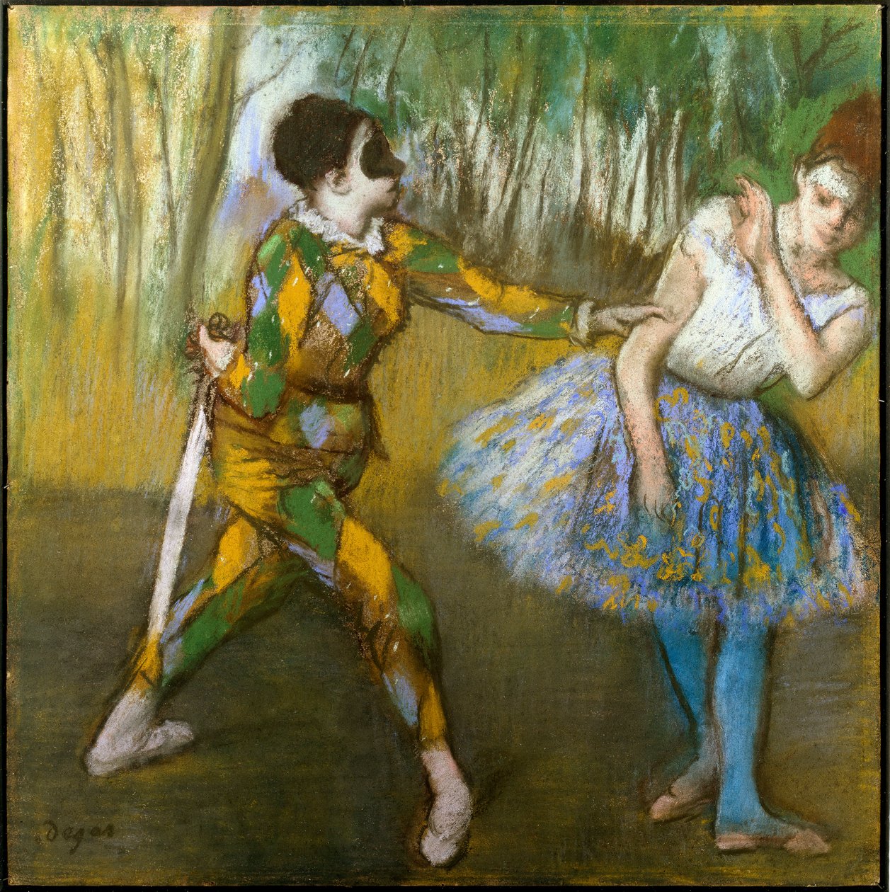 Arlekin i Kolumbina. Obraz Edgara Degasa (1834-1917) autorstwa Edgar Degas