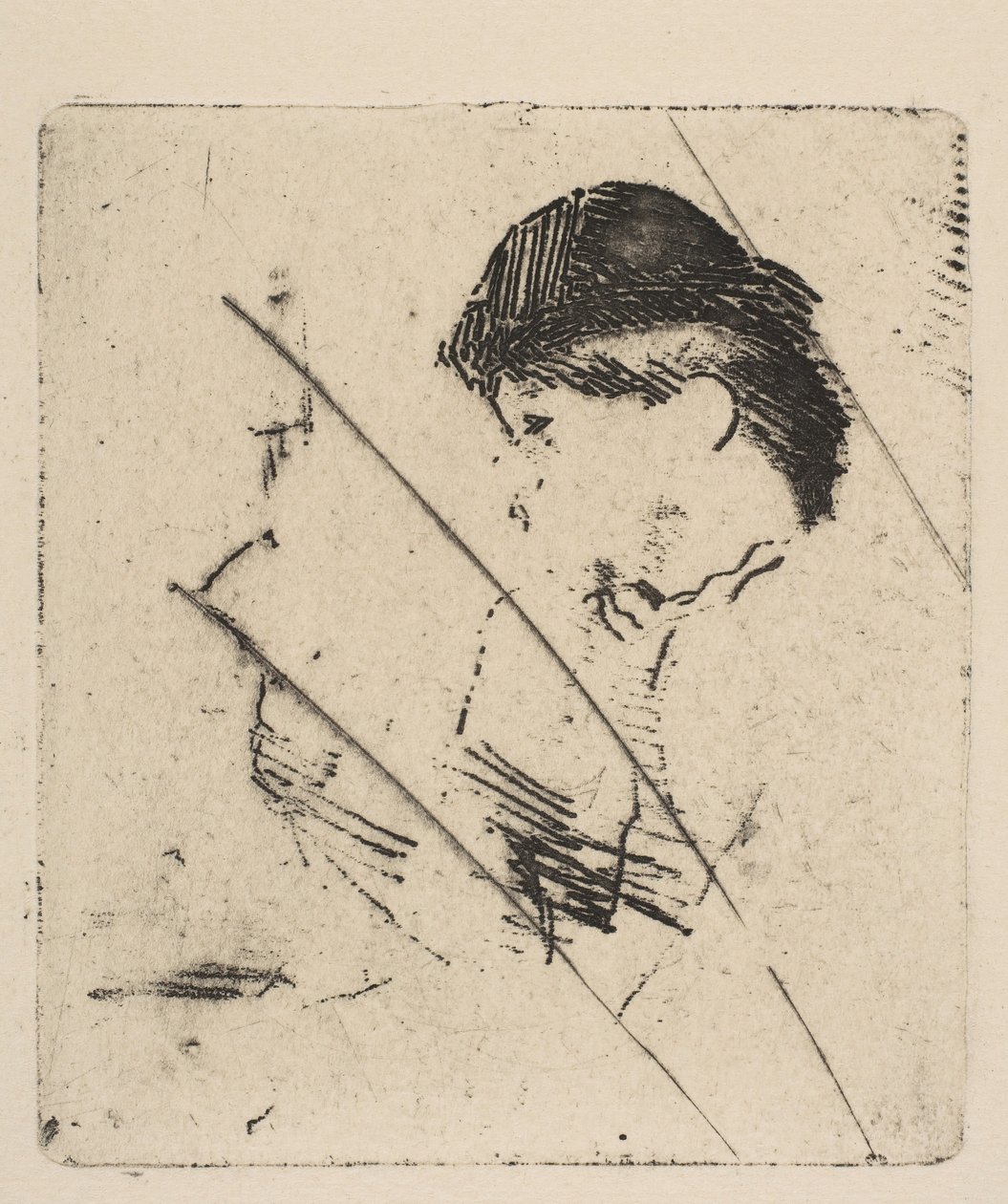 Głowa i ramiona młodej kobiety w profilu I, ca. 1879. autorstwa Edgar Degas