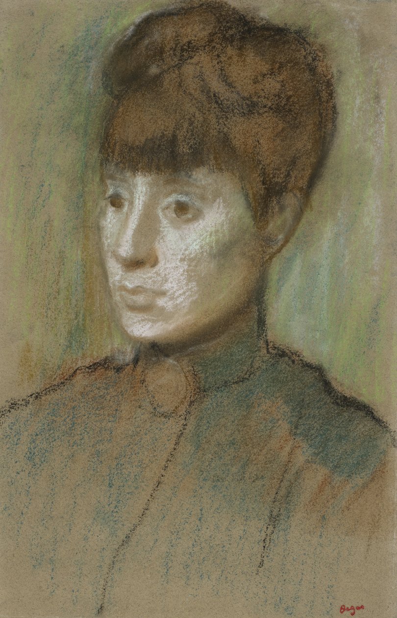 Głowa kobiety, 1884 (pastel na tkanym papierze) autorstwa Edgar Degas