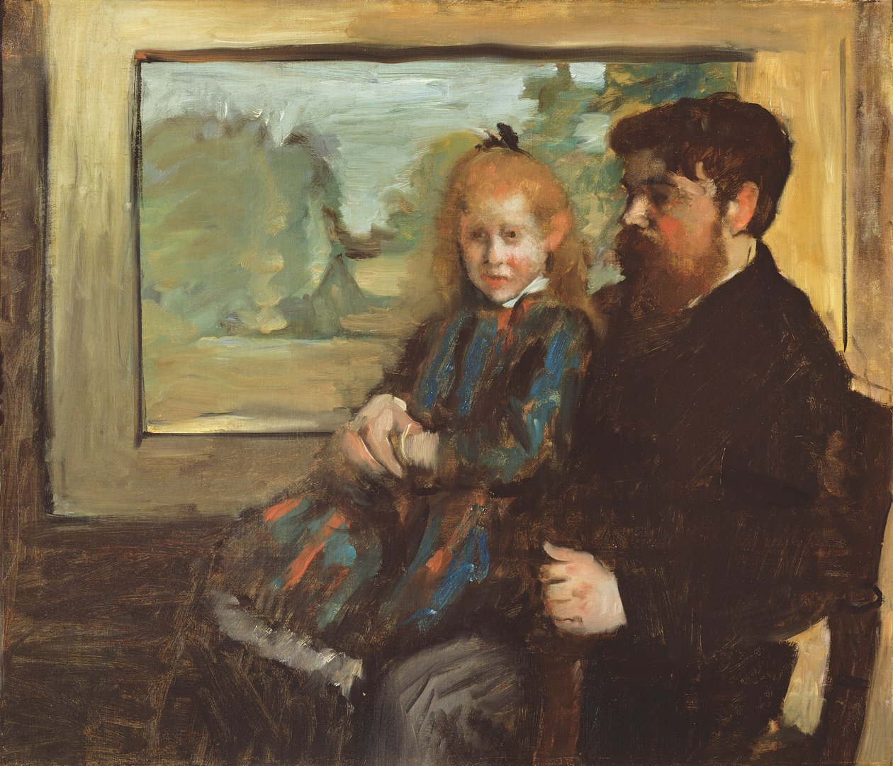 Henri Rouart i jego córka Helene, 1871-72 autorstwa Edgar Degas