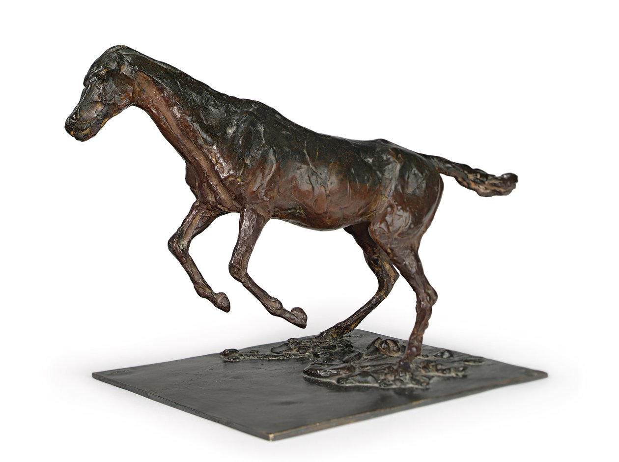 Koń pokonujący przeszkodę; Koń przeskakujący przeszkodę, ok. 1882-1895 autorstwa Edgar Degas