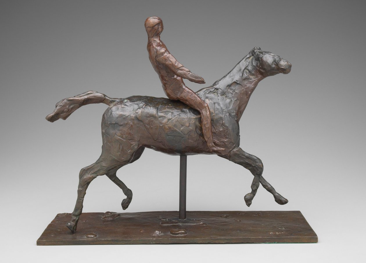 Koń i jeździec, ok. 1900 (brąz) autorstwa Edgar Degas