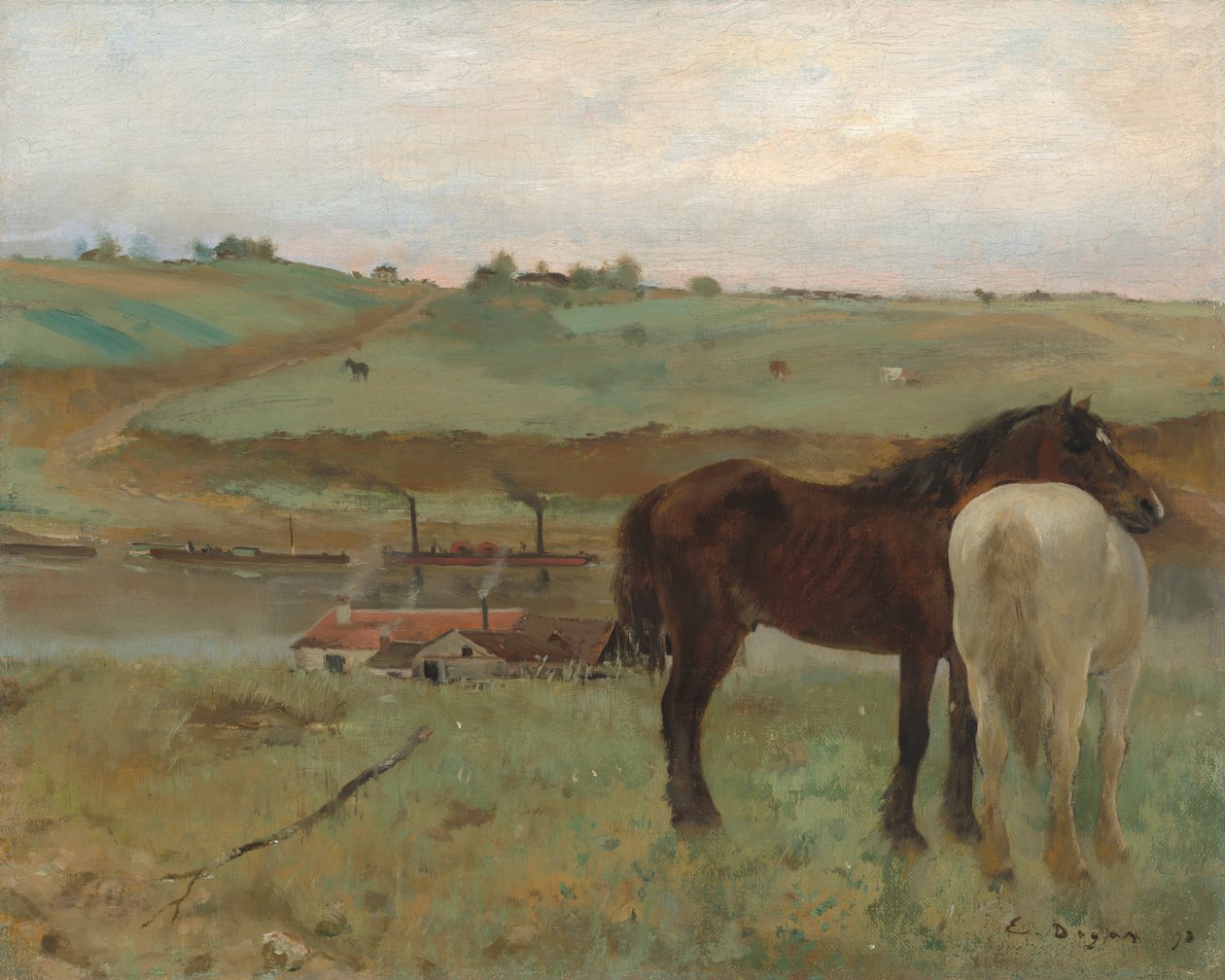 Konie na łące autorstwa Edgar Degas