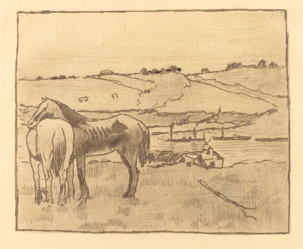 Konie na łące autorstwa Edgar Degas