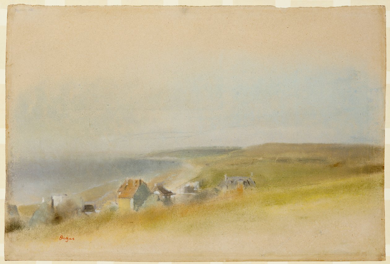 Domy na krawędzi klifu w Villers-sur-Mer, 1869 autorstwa Edgar Degas