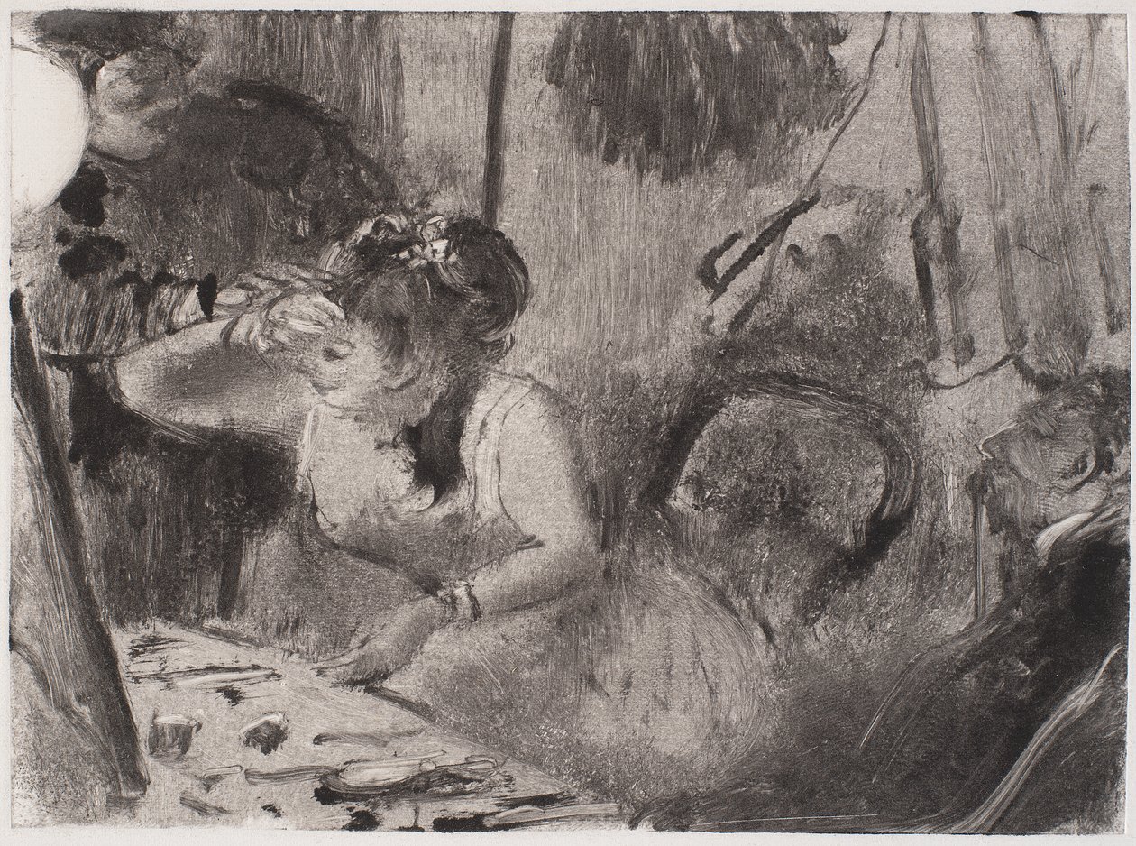 Intymność, ok. 1877-80 (monotypia w czerni) autorstwa Edgar Degas