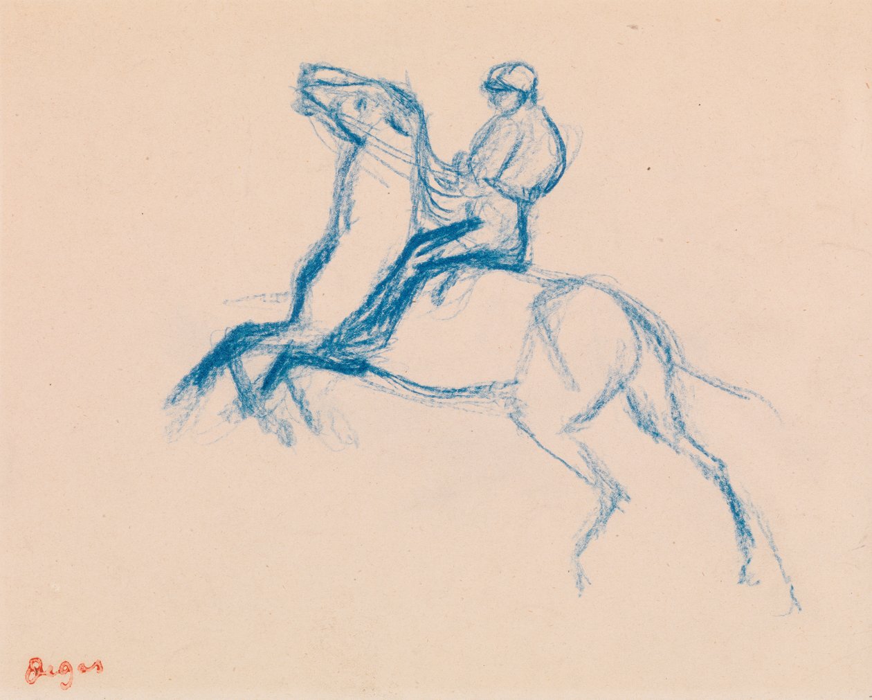 Dżokej na koniu autorstwa Edgar Degas