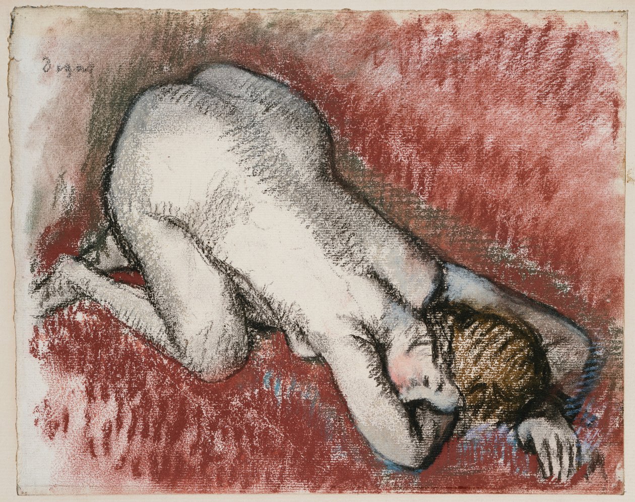 Klęcząca naga kobieta, ok. 1889-95 autorstwa Edgar Degas