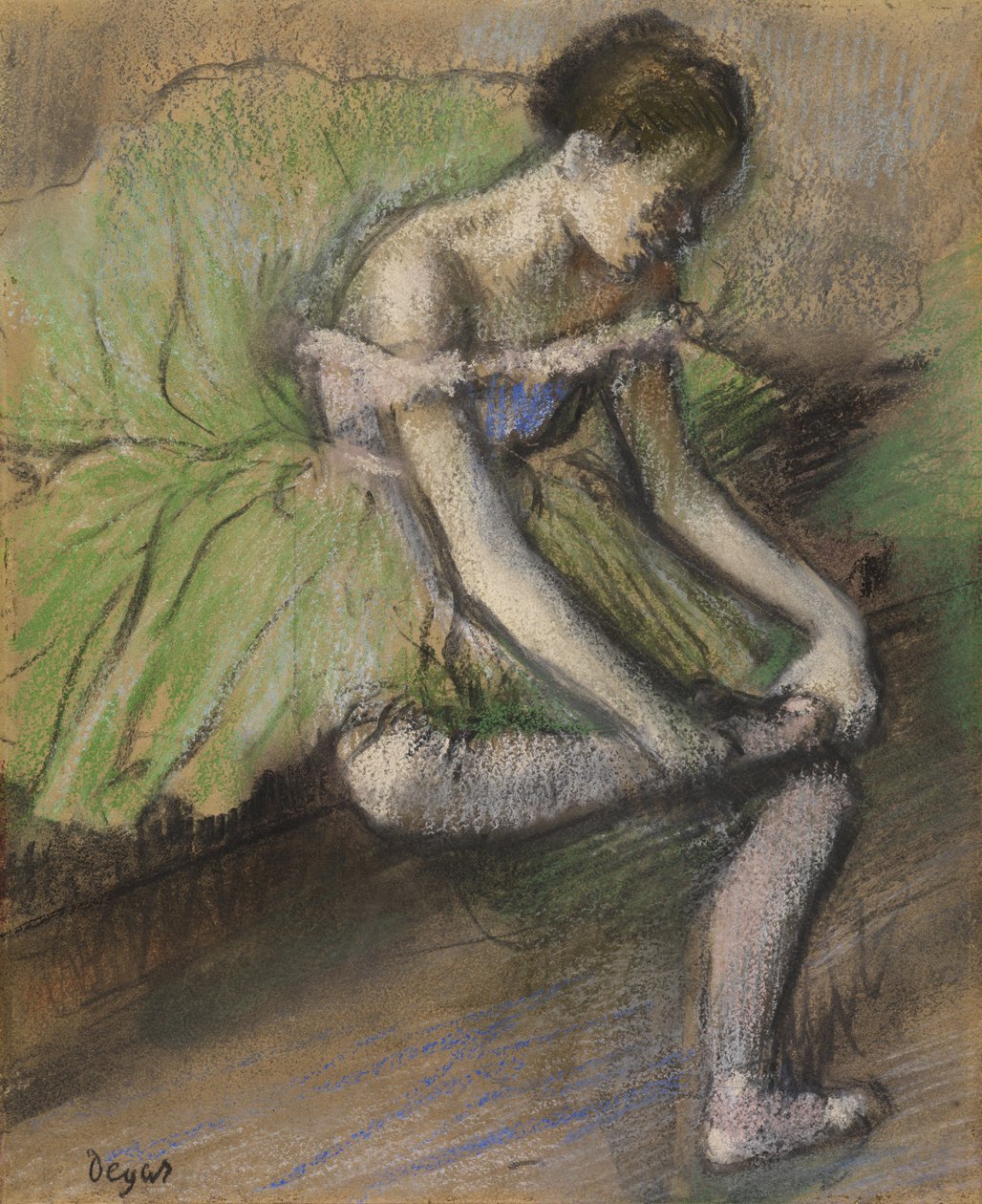 Zielona spódnica, ok. 1896 (pastel na papierze) autorstwa Edgar Degas