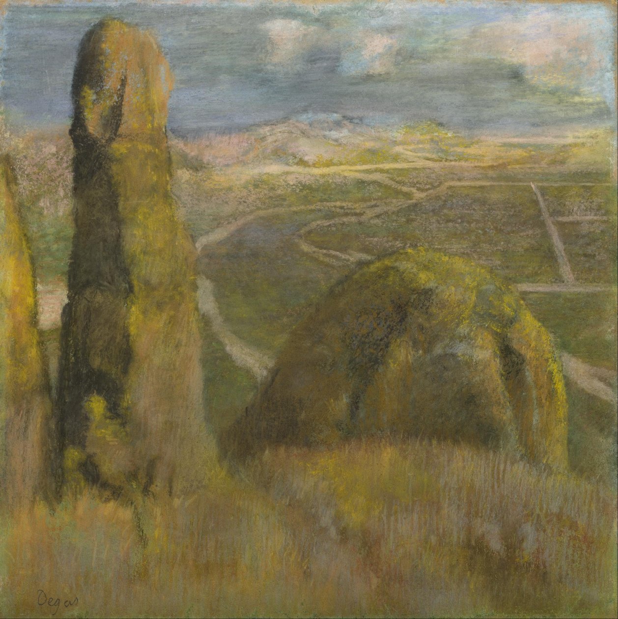 Krajobraz, ok. 1892 (pastel na tekturze) autorstwa Edgar Degas